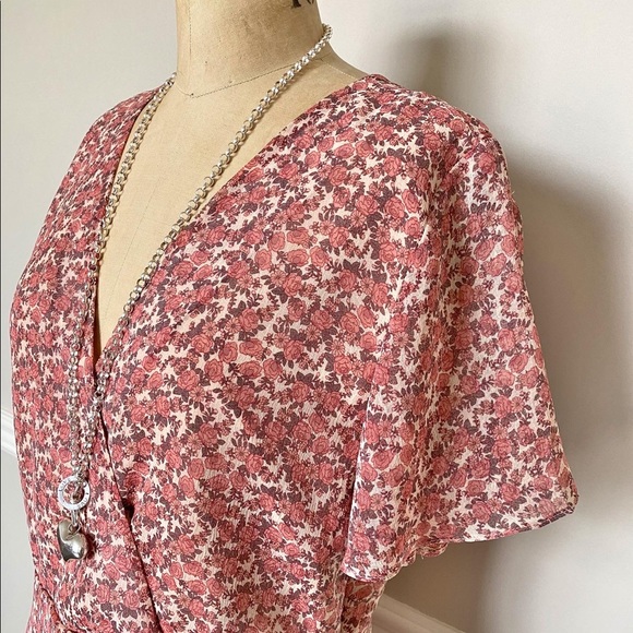 BB DAKOTA Call Me Daisy chiffon wrap dress - Picture 3 of 13